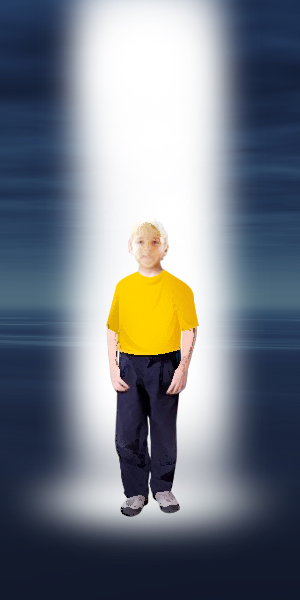 Me at age 7 in the light shaft